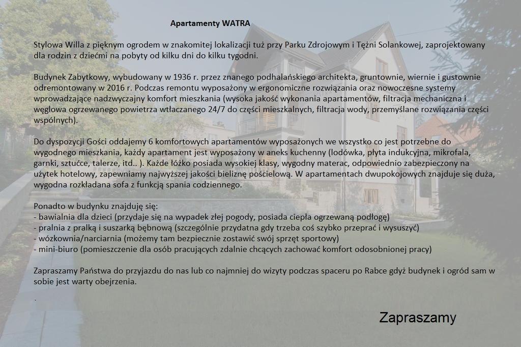 Apartamenty Watra Rabka Exteriér fotografie